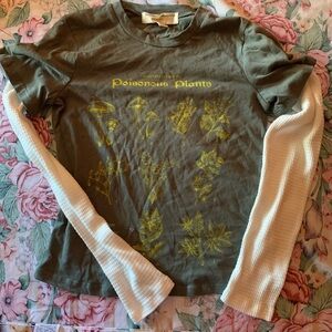 Kids Green Long Sleeve Shirt with White Sleeves Size Small